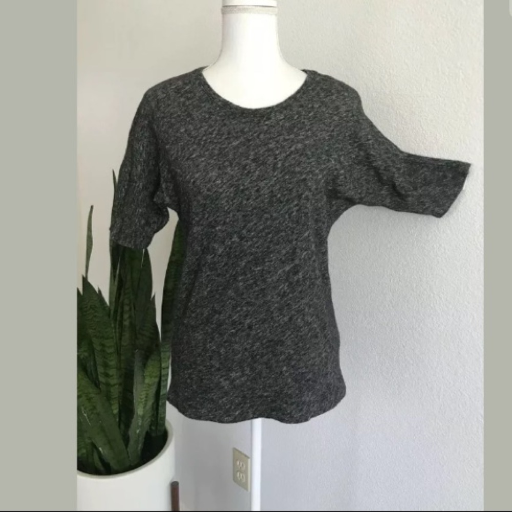 Everlane Marled Charcoal Dolman Sleeve Top Sz XS